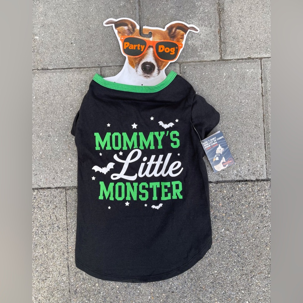 New Halloween Dog Shirt Size Large, Mommy's Little Monster